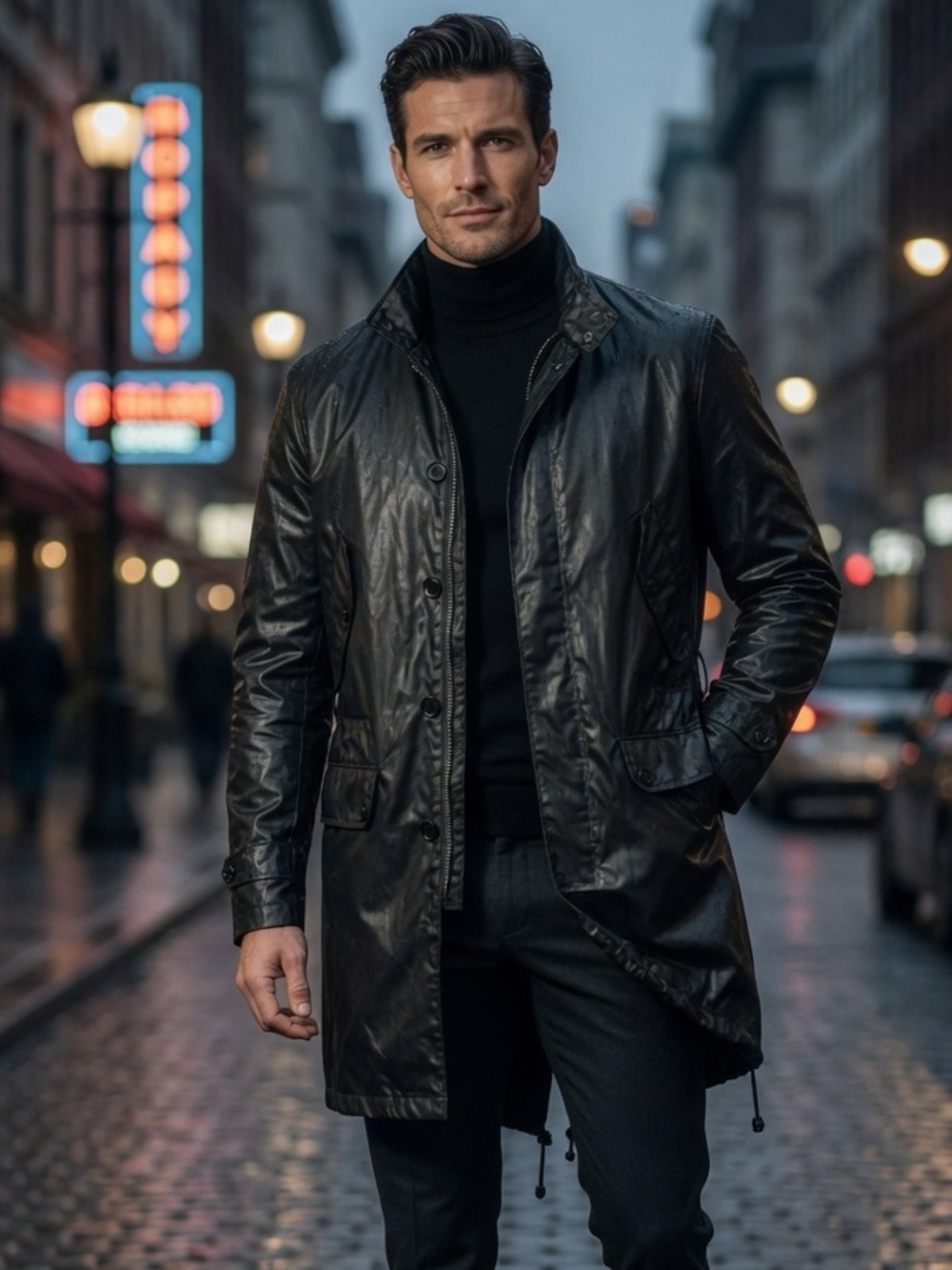 Designer Simon Spurr Luxury Nylon Rain Jacket Gun Metal Gray Size 48